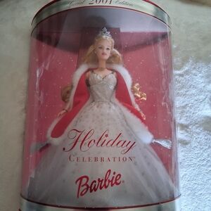Barbie Holiday Celebration Doll in Red and White Gown